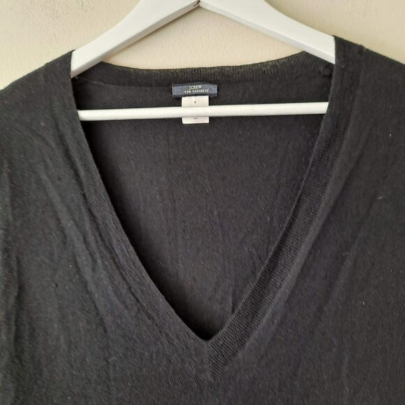J. Crew Black V-neck 100% Cashmere Long Sleeve Sweater - S - Picture 6 of 11